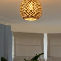 Straluma Trendy plafondlamp bamboe naturel/zwart><noscript><img width=