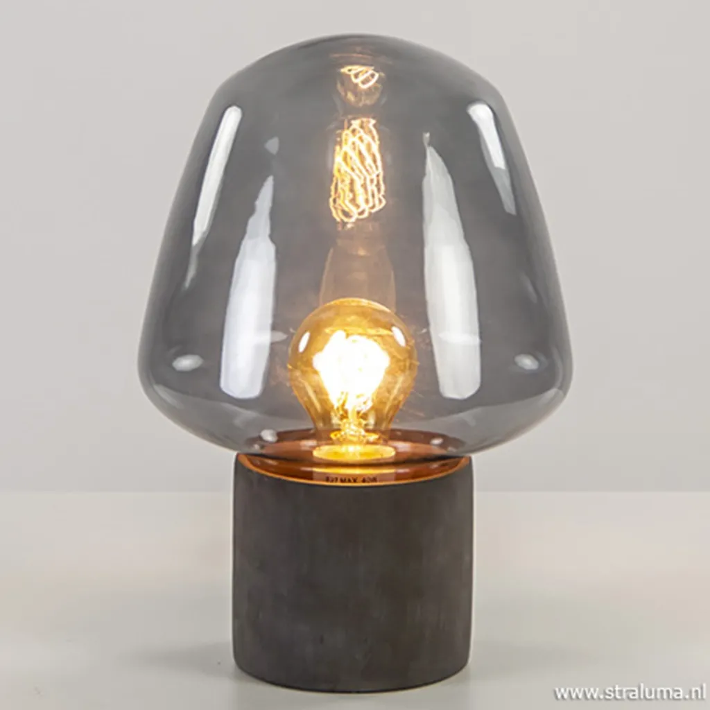 Straluma Trendy tafellamp met smokey glas> Woonkamerlampen|Slaapkamerlampen