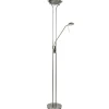 Straluma Uplighter met leesarm New Luna nikkel> Vloerlampen|Leeslampen