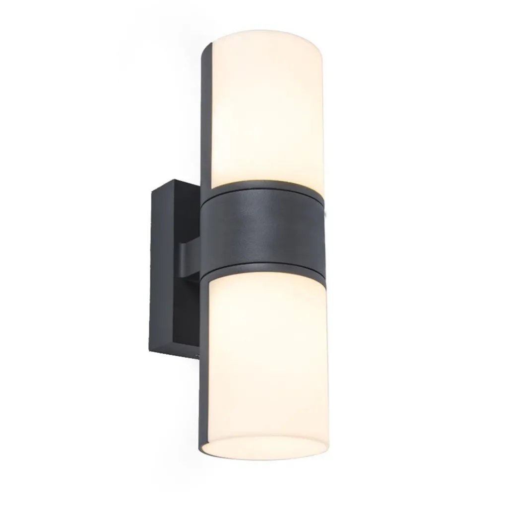 Straluma Verstelbare LED buitenlamp 2-lichts cilinder donker grijs> Wandlampen|Buitenlampen