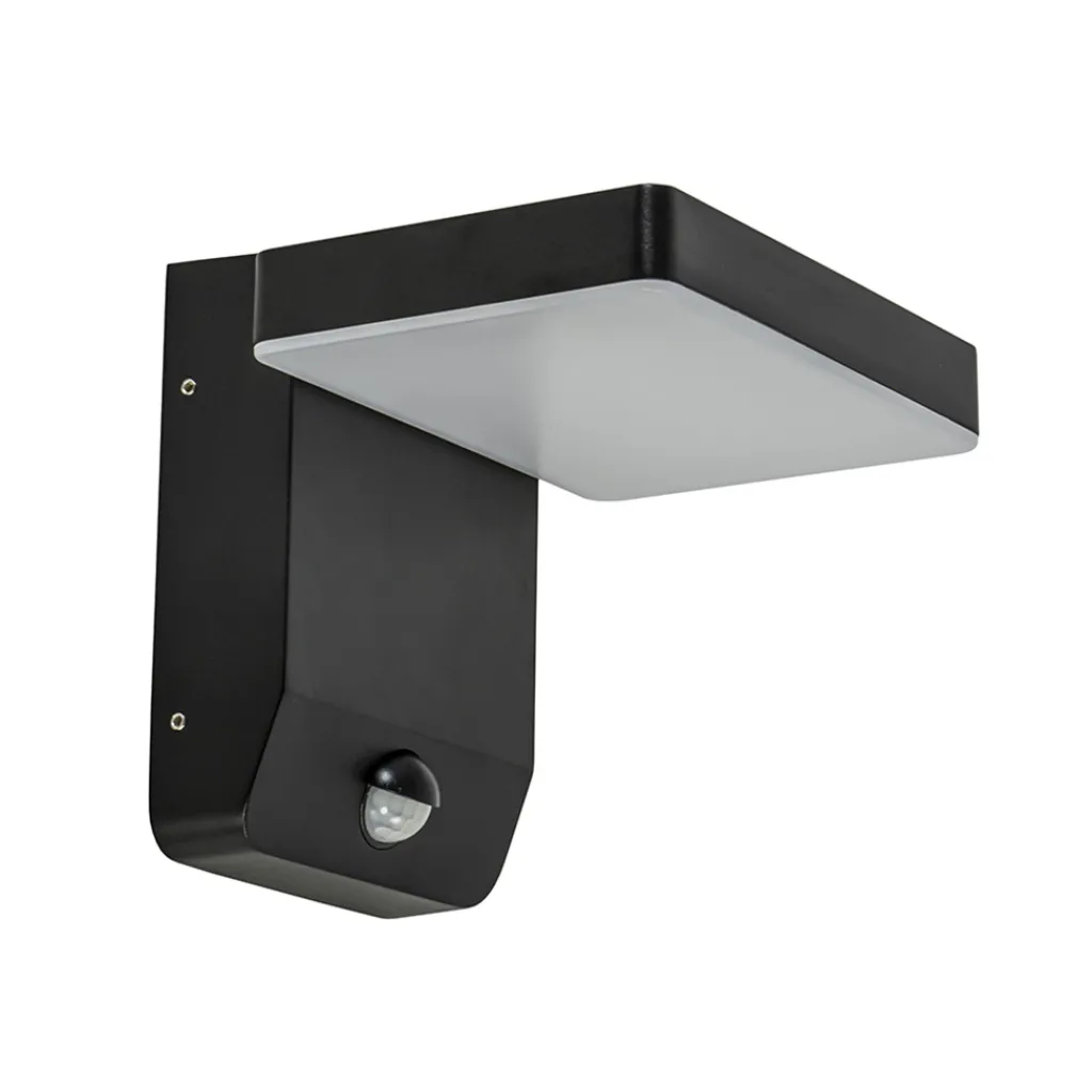 Straluma Verstelbare LED buitenlamp zwart IP54 met sensor> Wandlampen|Buitenlampen