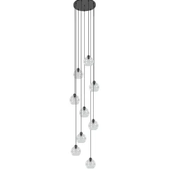 Straluma Videlamp / multipendel 9L zwart helder bolglas> Videverlichting|Pendel Lampen