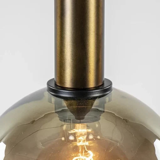 Straluma Videlamp Bella 5L rond zwart/brons+smoke> Videverlichting|Pendel Lampen