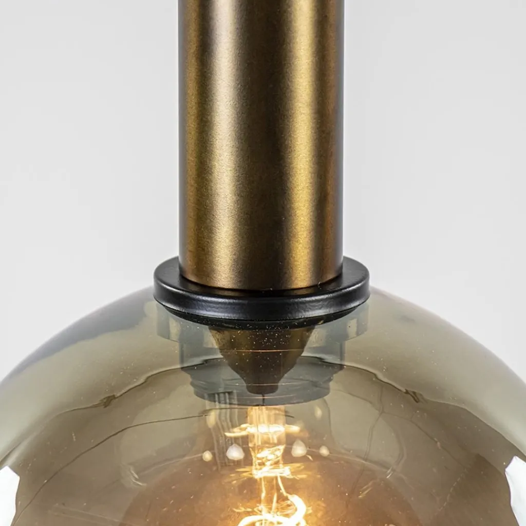 Straluma Videlamp Bella 5L rond zwart/brons+smoke> Videverlichting|Pendel Lampen