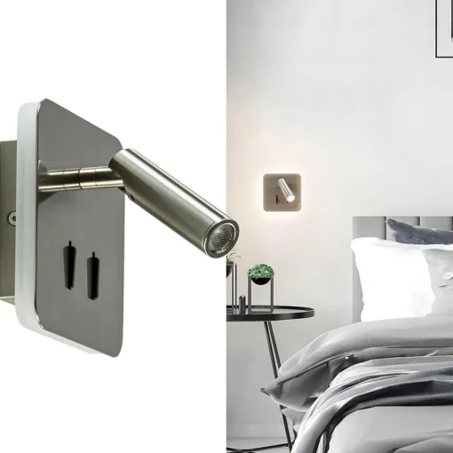 Straluma Vierkante LED wandlamp met verstelbare spot> Wandlampen|Bedlampjes