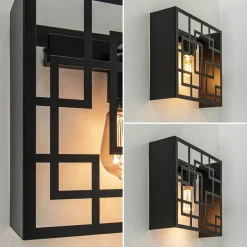 Straluma Vierkante wandlamp zwart metaal><noscript><img width=