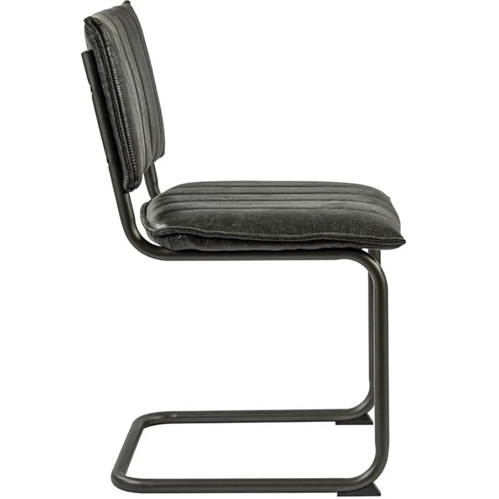 Straluma Vintage eetkamerstoel dark grey met gunmetal frame> Eetkamerstoelen