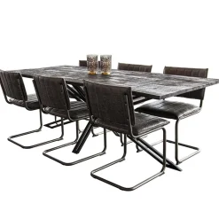 Straluma Vintage eetkamerstoel dark grey met gunmetal frame><noscript><img width=
