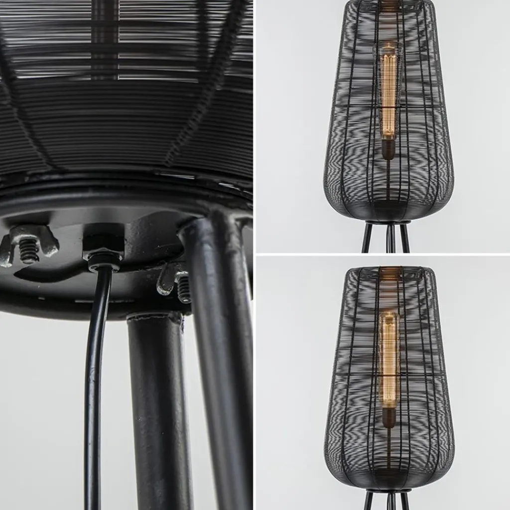 Straluma Vloerlamp Adeta driepoot draad zwart> Draadlampen|Driepoot lampen