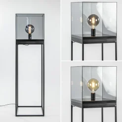 Straluma Vloerlamp Askjer kubus zwart/smoke glas><noscript><img width=