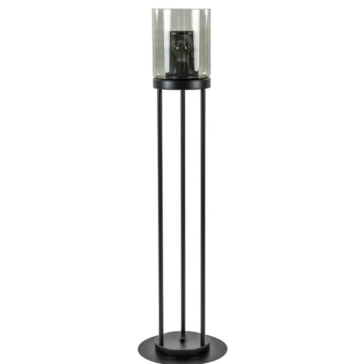 Straluma Vloerlamp cilinder mat zwart met smoke glazen kap> Vloerlampen|Industriële Verlichting