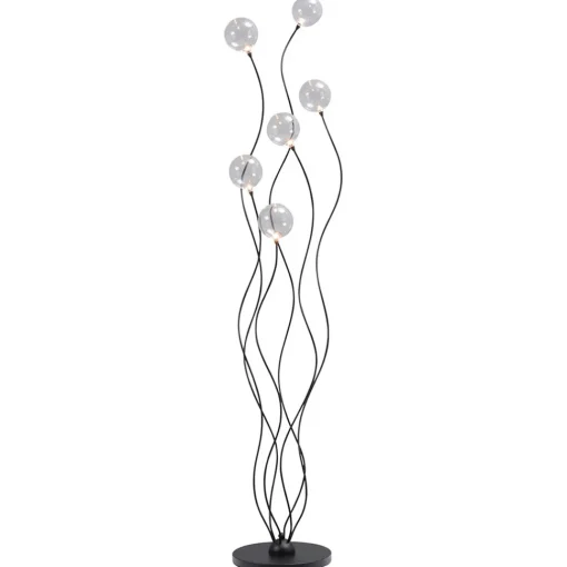 Straluma Vloerlamp Gio zwart + bolglas helder> Vloerlampen|LED Vloerlampen