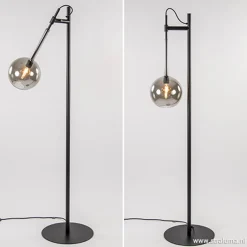 Straluma Vloerlamp Globe 1L zwart/smoke glas 25cm> Slaapkamerlampen|Halverlichting