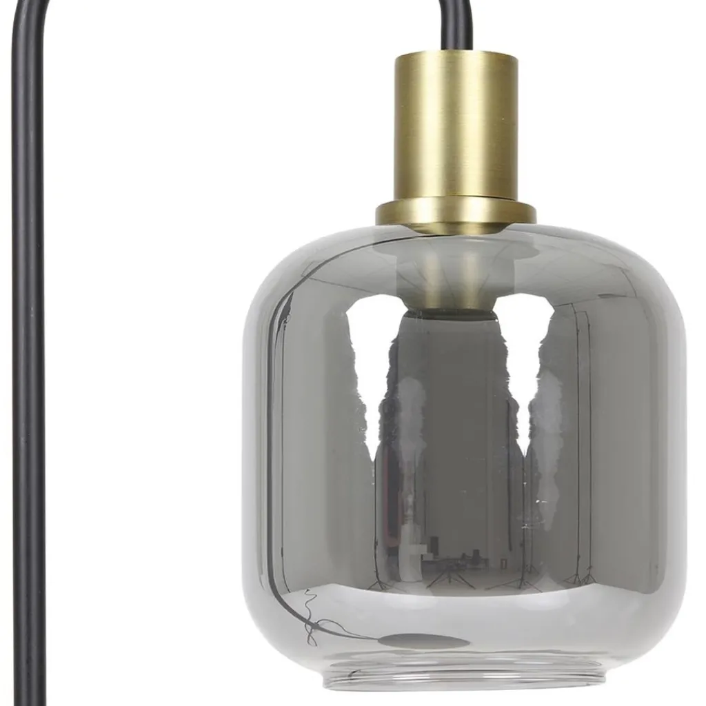 Straluma Vloerlamp Lekar zwart met smoke glas> Light and Living|Woonkamerlampen