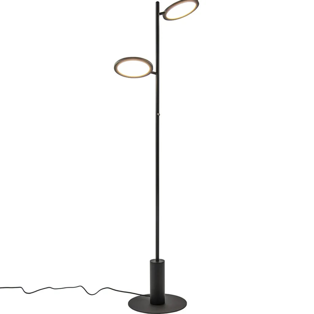 Straluma Vloerlamp 2-lichts zwart inclusief 3-standen dimbaar LED> Vloerlampen|Leeslampen