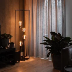 Straluma Vloerlamp open frame zwart 4-lichts><noscript><img width=