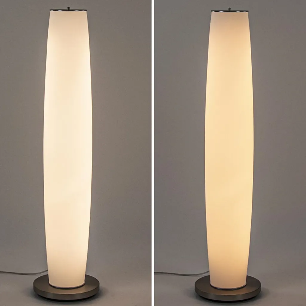 Straluma Vloerlamp Terra nikkel/wit glas dtw> Halverlichting|Vloerlampen