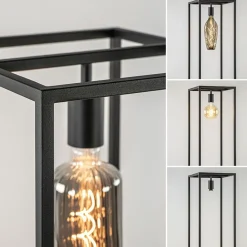 Straluma Vloerlamp zwart frame met houten plank><noscript><img width=