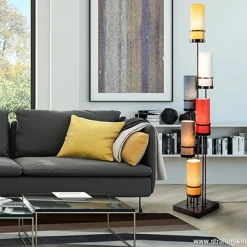 Straluma Vloerlamp zwart 6L multicolor rood><noscript><img width=