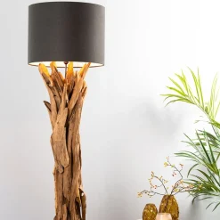 Straluma Vloerlamp/lampvoet Margret hout naturel excl kap><noscript><img width=