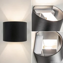 Straluma Wandlamp afgerond zwart/grijs stelklep g9><noscript><img width=