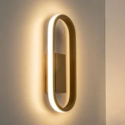 Straluma Wandlamp Anello ovaal matgoud 2700k dim.><noscript><img width=