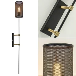 Straluma Wandlamp cilinder zwart/goud XL><noscript><img width=
