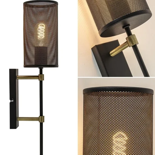 Straluma Wandlamp cilinder zwart/goud S> Wandlampen|Industriële Verlichting