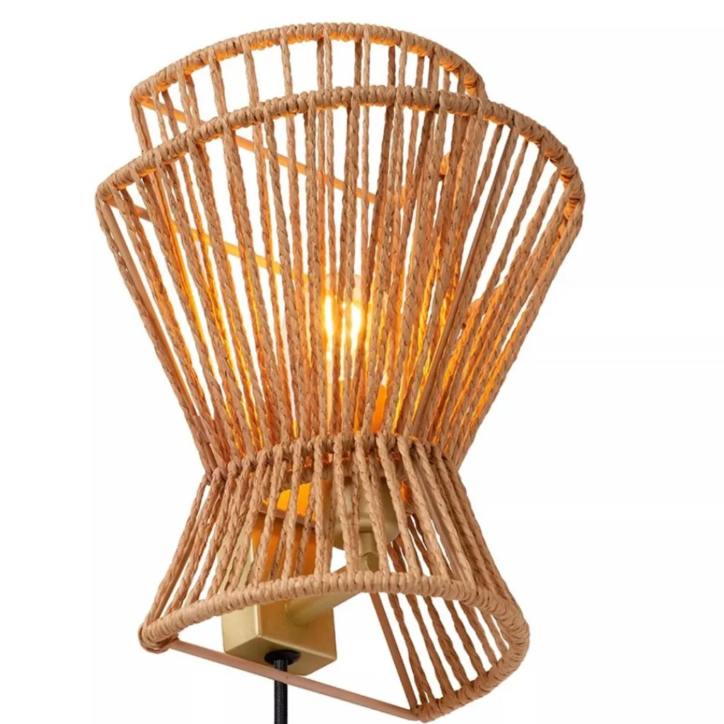 Straluma Wandlamp papier naturel met mat goud> Wandlampen|Botanische Verlichting