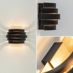 Straluma Wandlamp Scudo zwart/goud 20cm><noscript><img width=