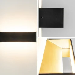 Straluma Wandlamp Stretto zwart/goud 30cm><noscript><img width=