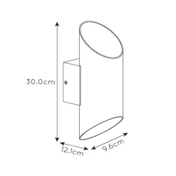 Straluma Wandlamp up+down cilinder wit/goud><noscript><img width=