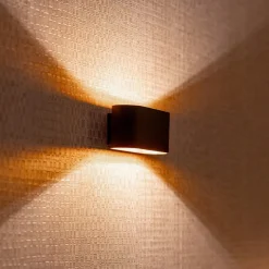Straluma Wandlamp Xera ovaal zwart/goud></noscript> Woonkamerlampen|Slaapkamerlampen