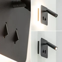 Straluma Wandlamp zwart leesspot + indirect lich><noscript><img width=