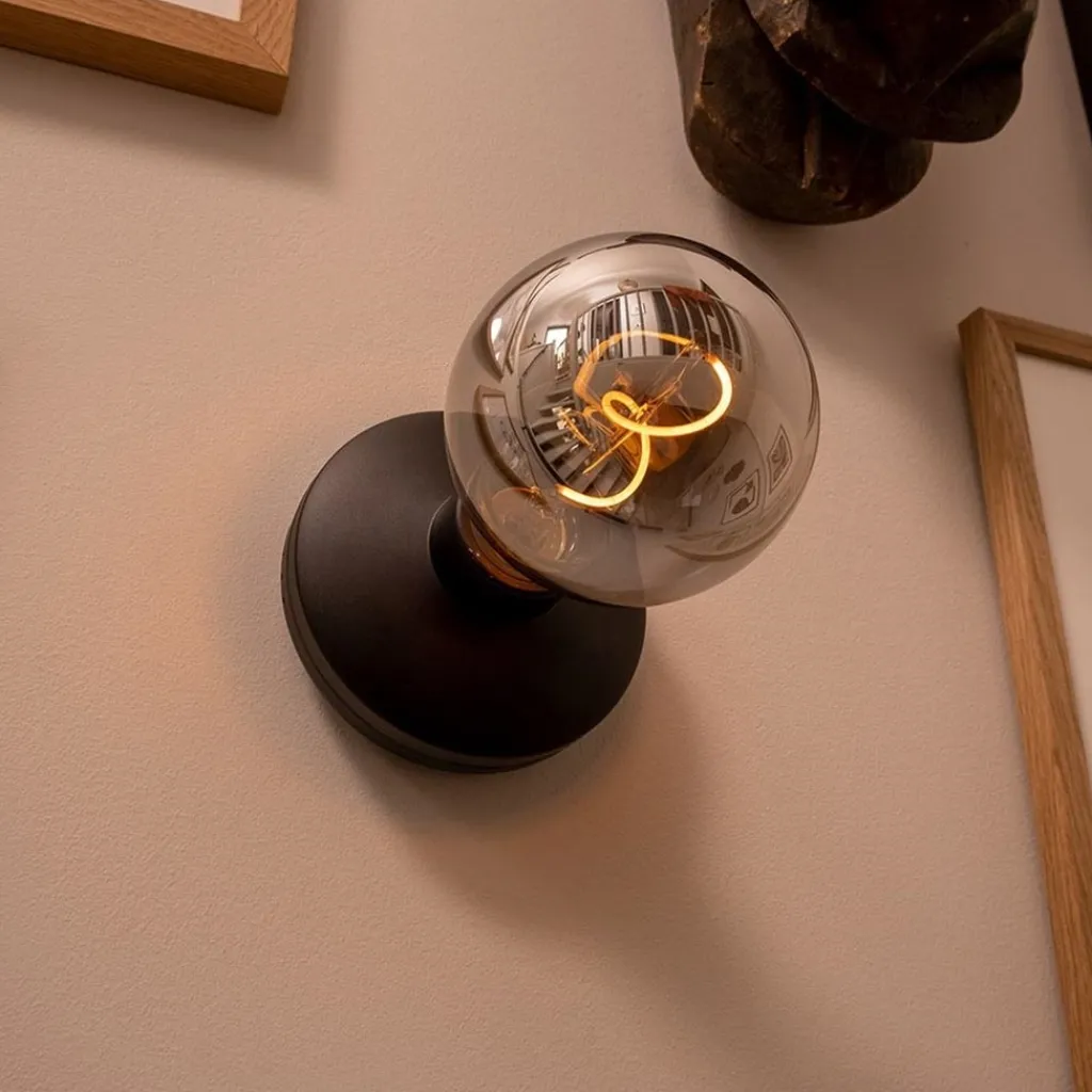 Straluma Wandlamp zwart met smoke dimbaar/oplaadbaar> Wandlampen|Keukenverlichting