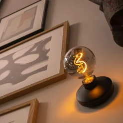 Straluma Wandlamp zwart met smoke dimbaar/oplaadbaar><noscript><img width=