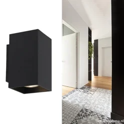 Straluma Wandlamp zwart rechthoek up+down gu10><noscript><img width=