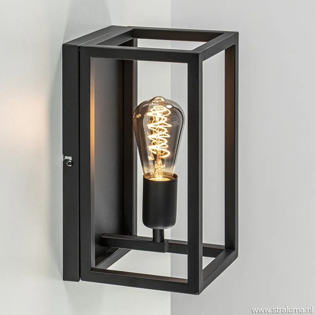 Straluma Wand-/plafondlamp rechthoek frame zwart> Woonkamerlampen|Slaapkamerlampen