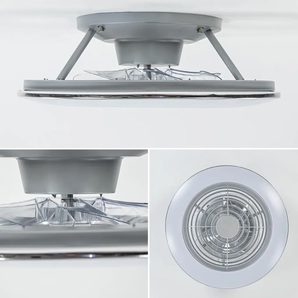 Straluma Zilveren ventilator inclusief LED klein> Plafondlampen|Plafondventilatoren met lamp