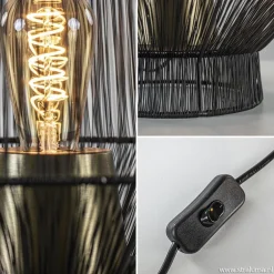 Straluma Zwart metalen tafellamp Vitora met brons><noscript><img width=