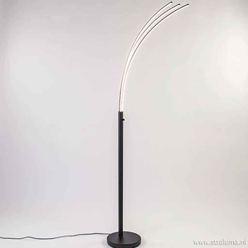 Straluma Zwarte boog vloerlamp LED dimbaar> Vloerlampen|Woonkamerlampen