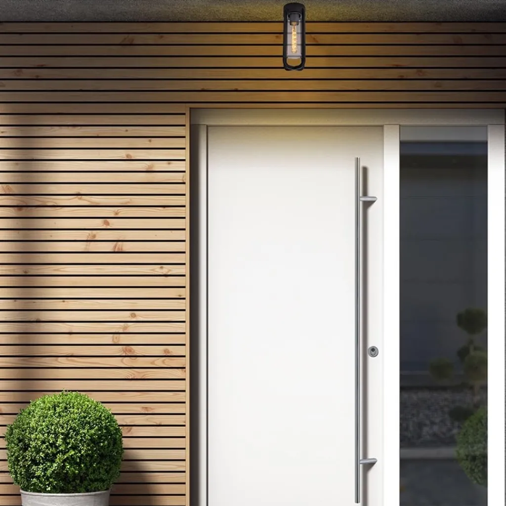 Straluma Zwarte buitenlamp plafond IP44> Plafondlampen|Buitenlampen