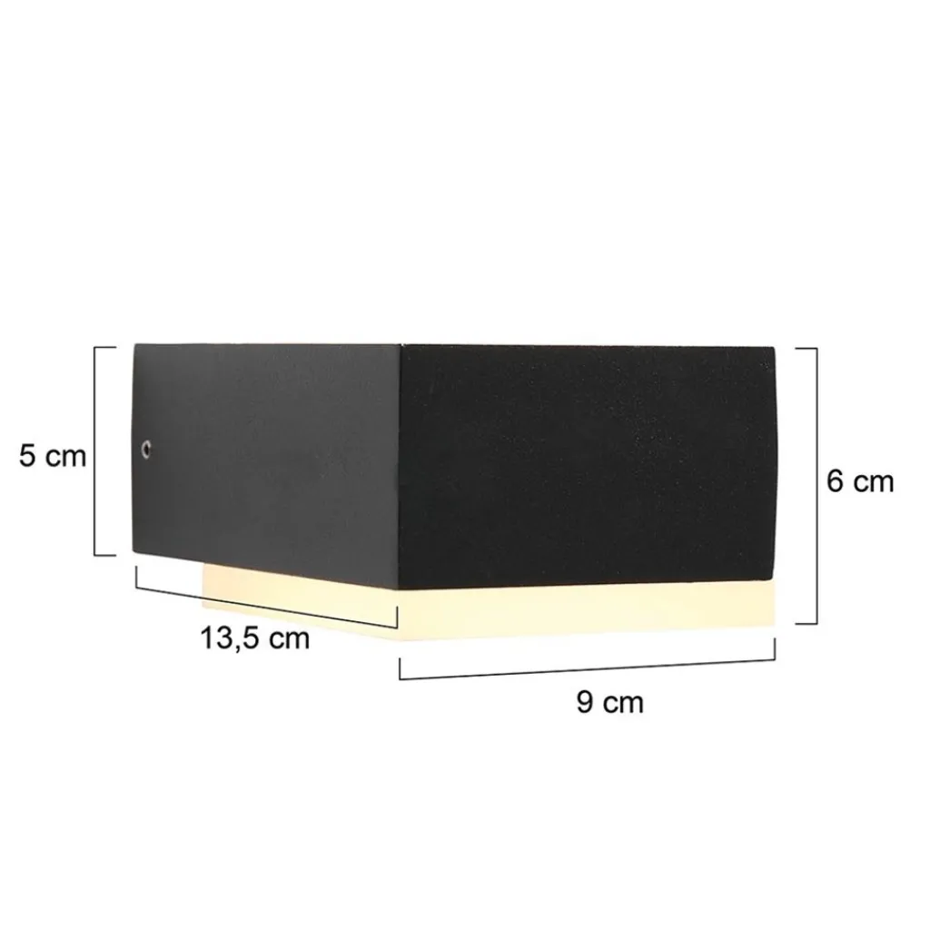 Straluma Zwarte buitenlamp wand inclusief LED> Wandlampen|Buitenlampen