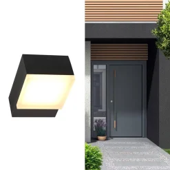 Straluma Zwarte buitenlamp wand inclusief LED><noscript><img width=