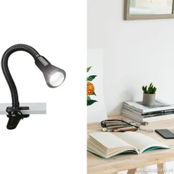 Straluma Zwarte klemlamp/leeslamp voor bureau><noscript><img width=