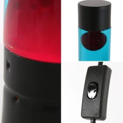 Straluma Zwarte tafellamp lava blauw met rood></noscript> Decoratieve Verlichting|Tienerkamerlampen