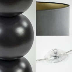 Straluma Zwarte vloerlamp bollen met zwarte ronde kap><noscript><img width=